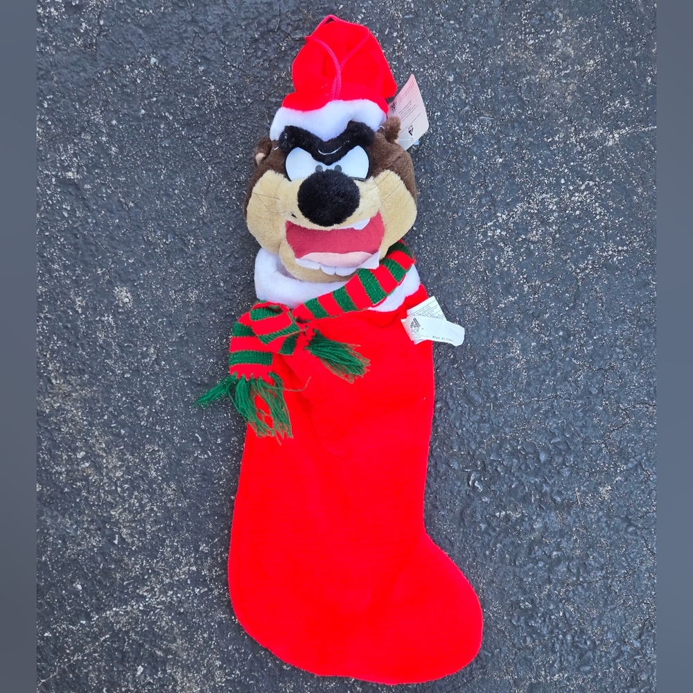 Warner Bros. Looney Tunes Taz Stocking with Red and Brown Accents